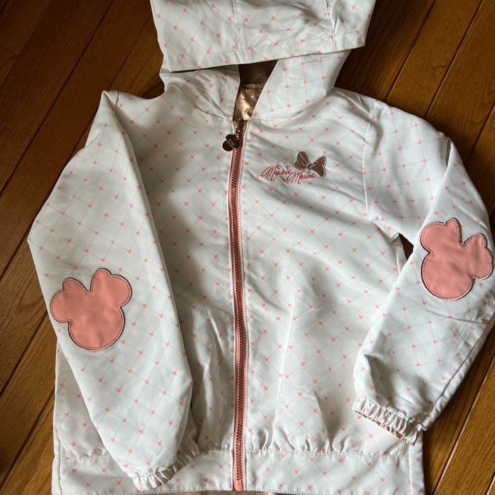 Disney Store Girls Rose Gold Reversible Minnie Mouse Jacket.
